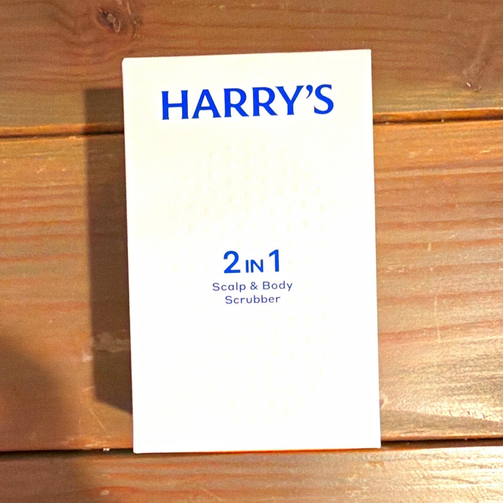 Harry's 2-in-1 Dual-Sided Silicone Exfoliating Scalp & Body Scrubber Blue
